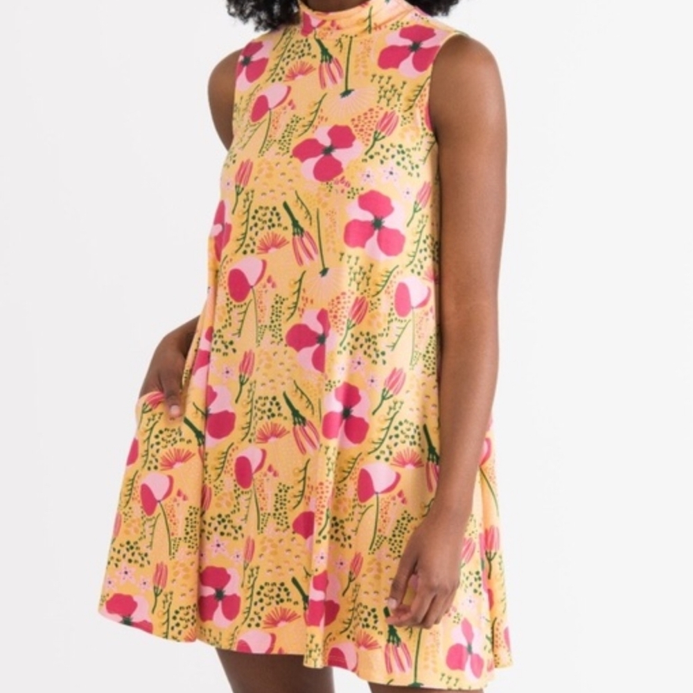 Full Bloom Mock Neck Swing Tunic